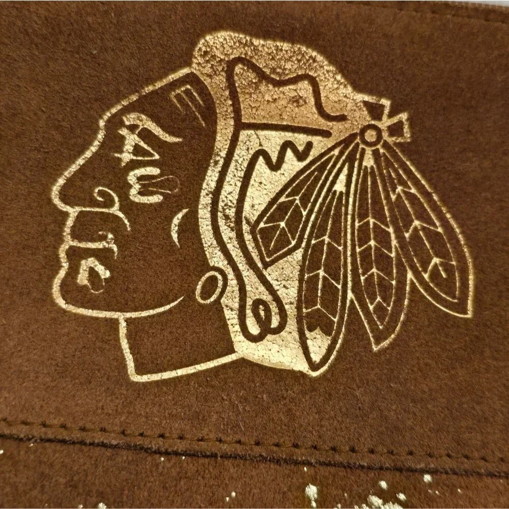 Chicago Blackhawks Genuine Suede Makeup Bag Pyar by Paula Queen NWOT
